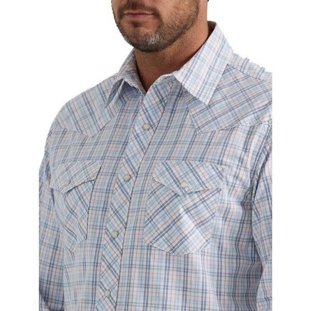 Wrangler 20X Men's XL Long Sleeve Competition Advanced Comfort Plaid Snap Shirt